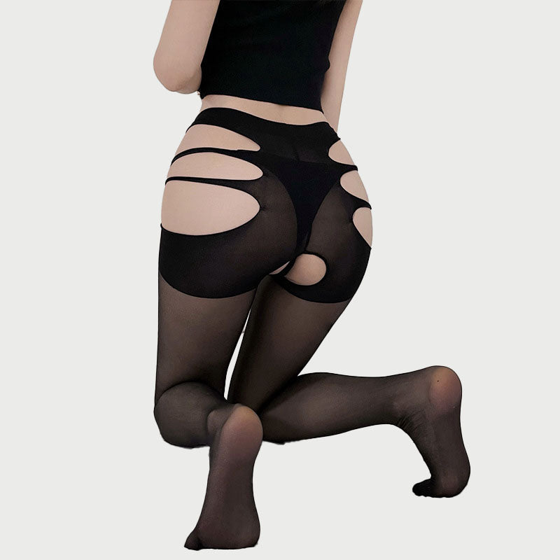 Sexy Black Garterbelt Stockings 8005