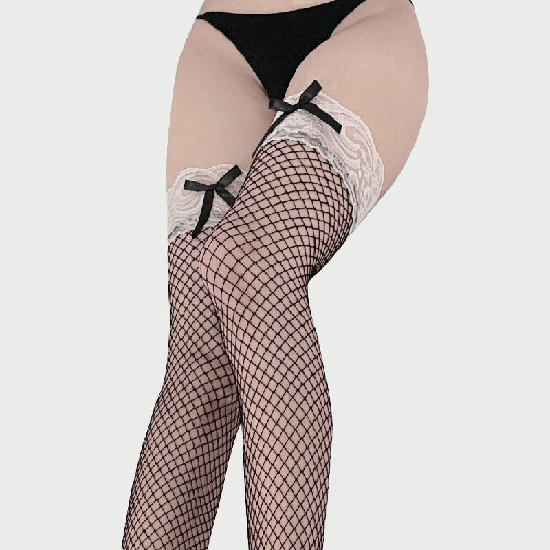 Thigh High Fishnet Lace Stockings A42